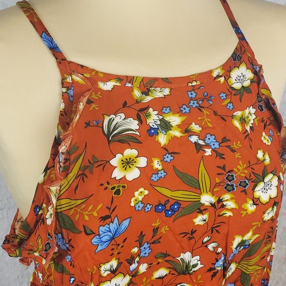 Red Floral Sleeveless Dress - Picture 2 of 2